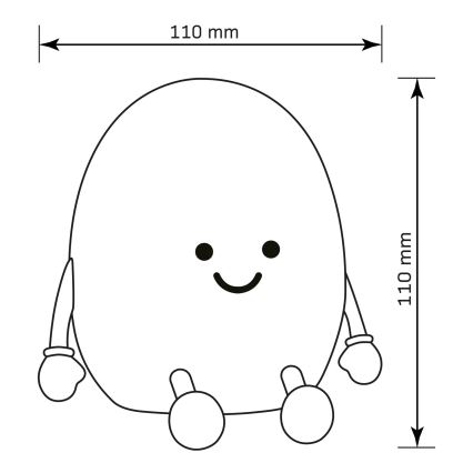 LED RGBW Ściemnialna dziecięca dotykowa lampa POTATO LED/2W/5V USB 1200 mAh ziemniak