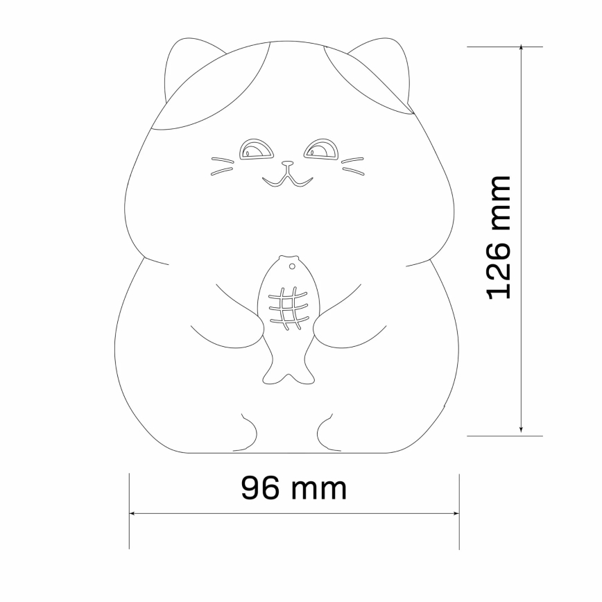 LED RGBW Ściemnialna dziecięca lampka dotykowa GATTO LED/1W/3,7V 1200 mAh