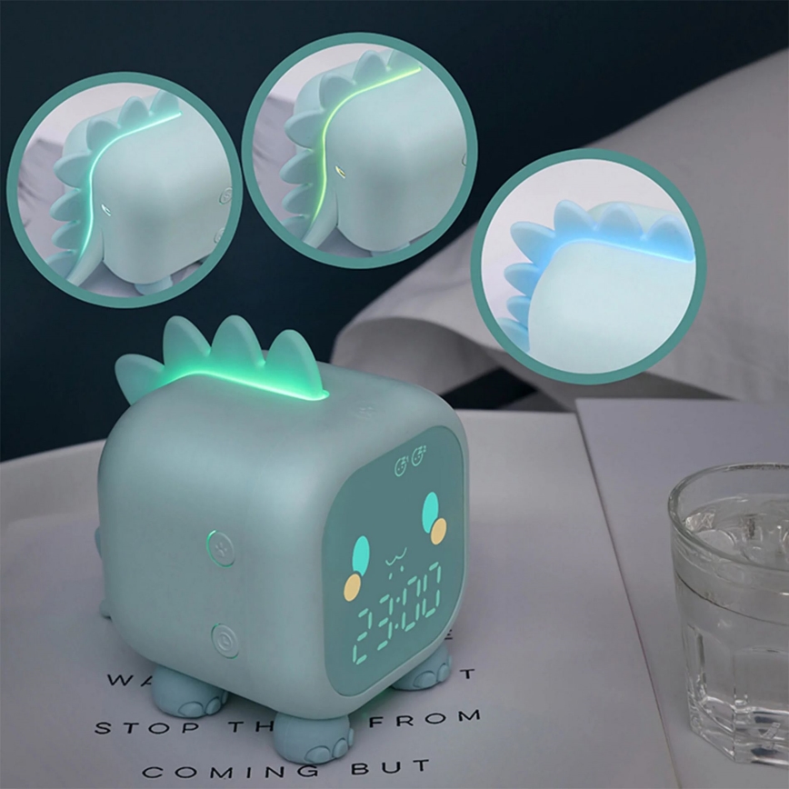 LED RGBW Ściemnialna dziecięca noc lampka z budzikiem FILIP LED/1,5W/5V 1500 mAh