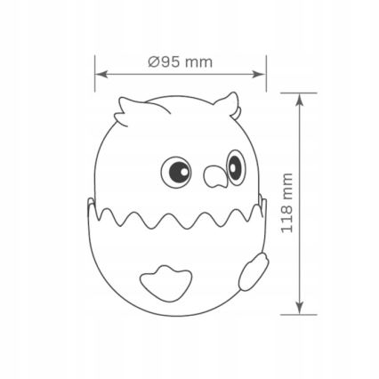 LED RGBW Ściemnialna dziecięcy dotykowa lampa OWL LED/1W/5V USB 1200 mAh sowa różowy