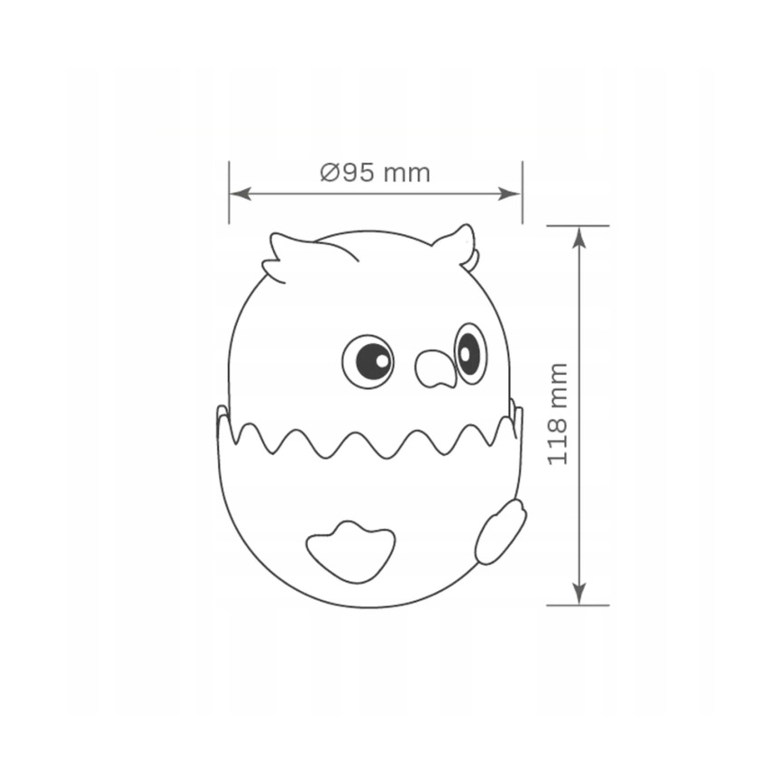 LED RGBW Ściemnialna dziecięcy dotykowa lampa OWL LED/1W/5V USB 1200 mAh sowa różowy