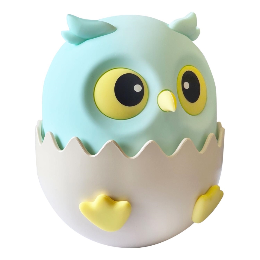 LED RGBW Ściemnialna dziecięcy dotykowa lampa OWL LED/1W/5V USB 1200 mAh sowa niebieski