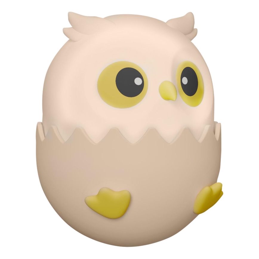LED RGBW Ściemnialna dziecięcy dotykowa lampa OWL LED/1W/5V USB 1200 mAh sowa różowy