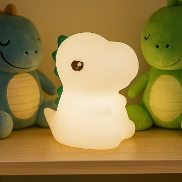 LED RGBW ściemnialna ładowalna dotykowa lampka nocna dla dzieci DINO LED/1W/5V 1200 mAh