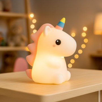 LED RGBW ściemnialna, ładowalna, dotykowa lampka nocna dla dzieci UNICORN LED/1W/5V 1200 mAh