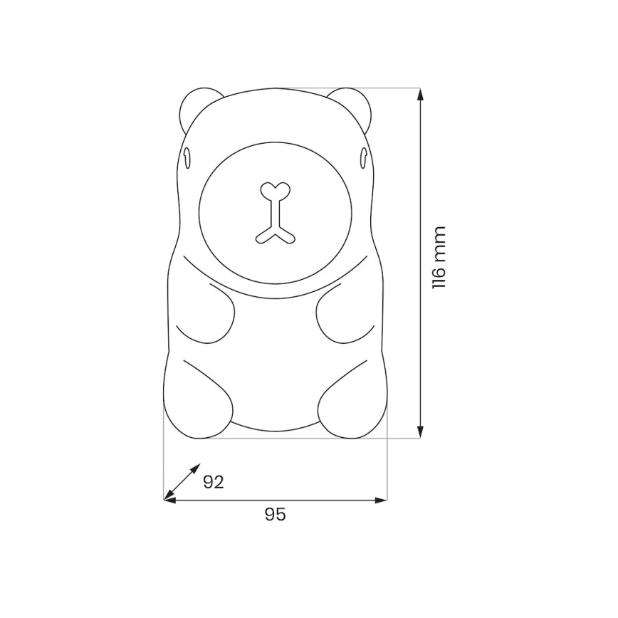 LED RGBW ściemnialna ładowalna dotykowa dziecięca lampka nocna KAPYBARA LED/0,45W/5V 800 mAh