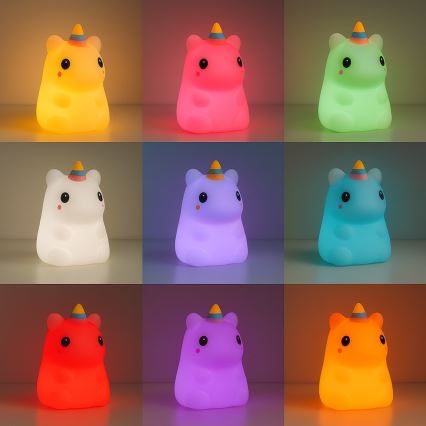 LED RGBW ściemnialna, ładowalna, dotykowa lampka nocna dla dzieci UNICORN LED/1W/5V 1200 mAh