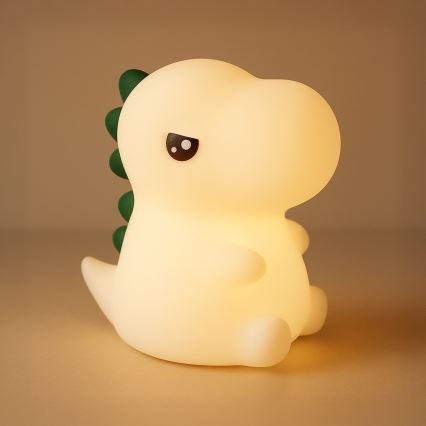 LED RGBW ściemnialna ładowalna dotykowa lampka nocna dla dzieci DINO LED/1W/5V 1200 mAh