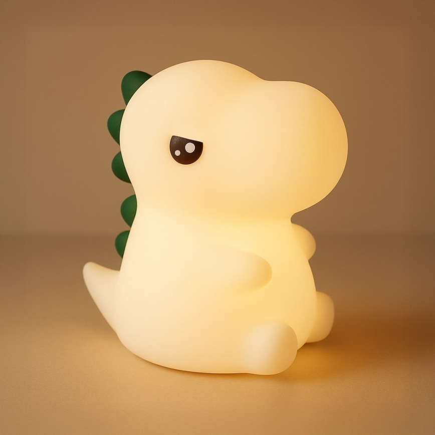 LED RGBW ściemnialna ładowalna dotykowa lampka nocna dla dzieci DINO LED/1W/5V 1200 mAh