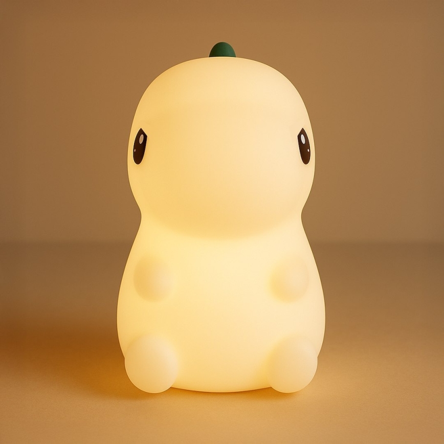 LED RGBW ściemnialna ładowalna dotykowa lampka nocna dla dzieci DINO LED/1W/5V 1200 mAh