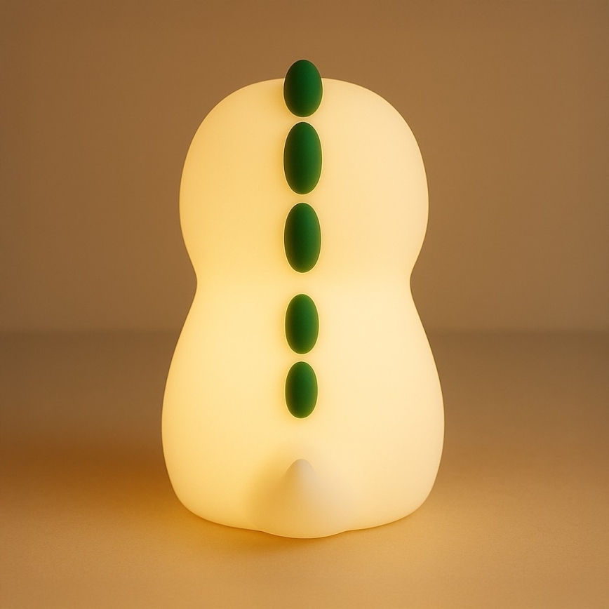 LED RGBW ściemnialna ładowalna dotykowa lampka nocna dla dzieci DINO LED/1W/5V 1200 mAh