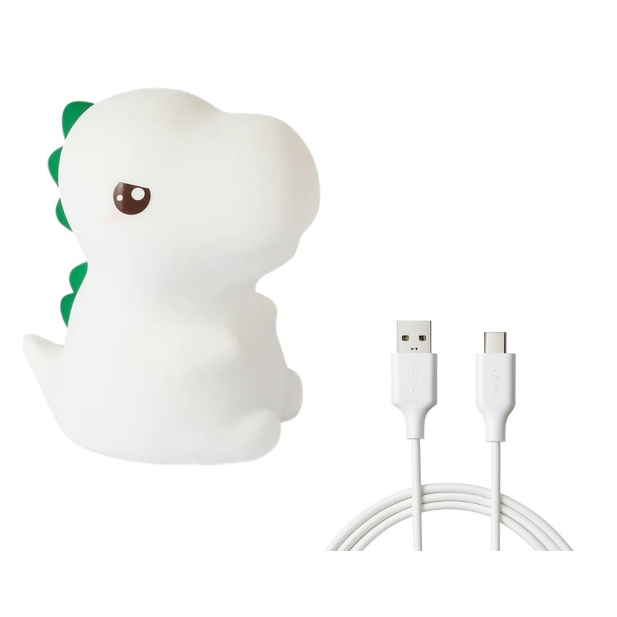 LED RGBW ściemnialna ładowalna dotykowa lampka nocna dla dzieci DINO LED/1W/5V 1200 mAh