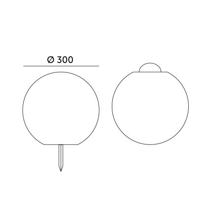 Ściemniana solarna lampa LED RGBW GARDEN BALL LED/5W/3,7V 3000K IP54 2200 mAh śr. 30 cm + pilot zdalnego sterowania