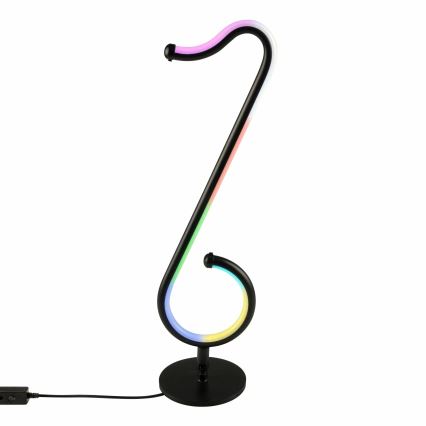 LED RGBW Ściemnialna lampa stołowa NUTKA LED/15W/5V czarna + pilot zdalnego sterowania
