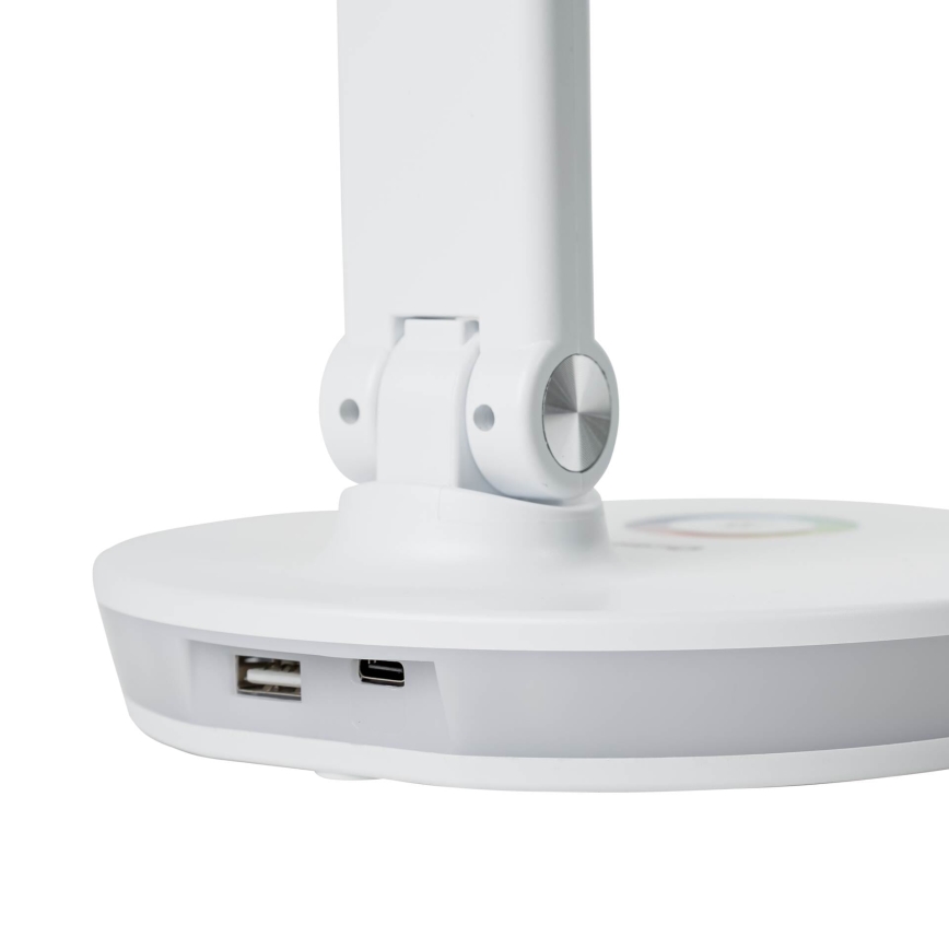 LED RGBW Ściemnialna lampa stołowa z funkcją power banku LED/12W/5V 2800-6000K biała
