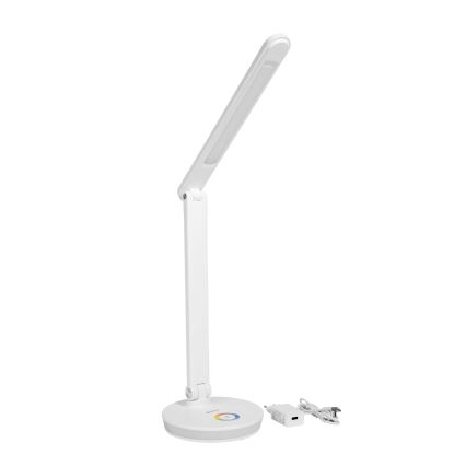 LED RGBW Ściemnialna lampa stołowa z funkcją power banku LED/12W/5V 2800-6000K biała