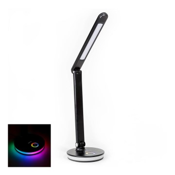 LED RGBW Ściemnialna lampa stołowa z funkcją power banku LED/12W/5V 2800-6000K czarna