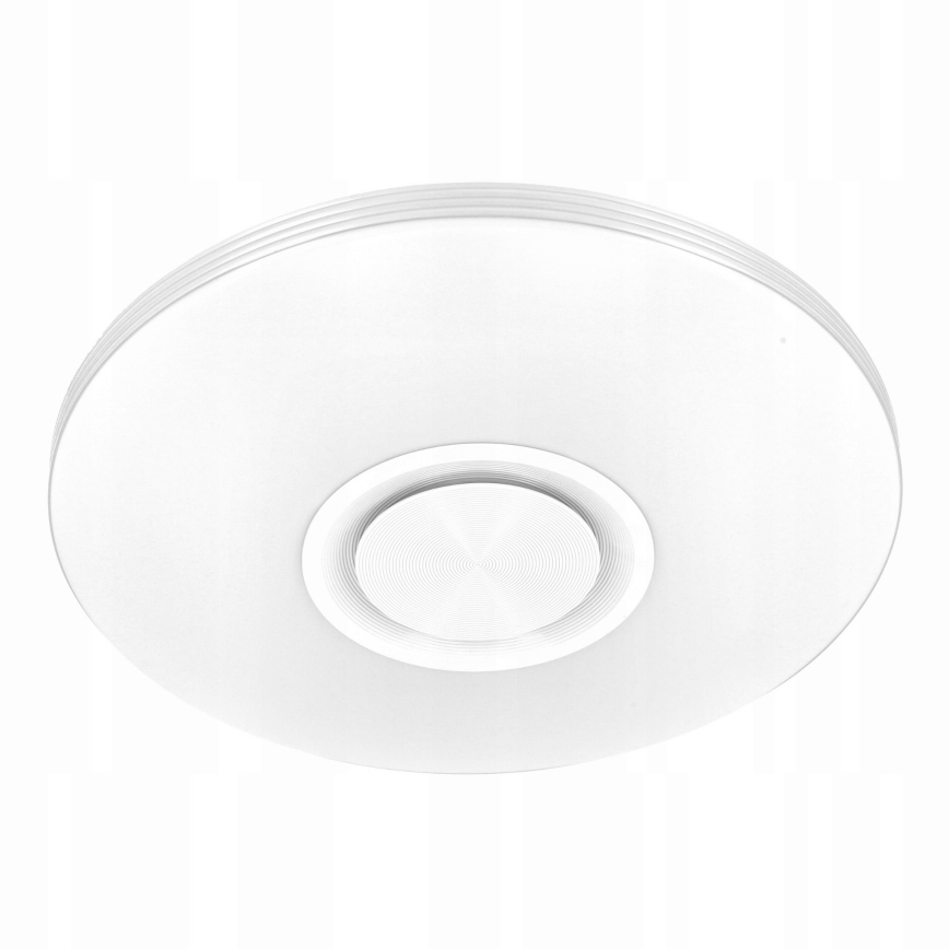 Oprawa sufitowa LED RGBW ściemnialna z głośnikiem 60W/230V 3000–6000K śr. 40 cm biała + pilot