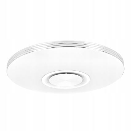 Oprawa sufitowa LED RGBW ściemnialna z głośnikiem 60W/230V 3000–6000K śr. 40 cm biała + pilot