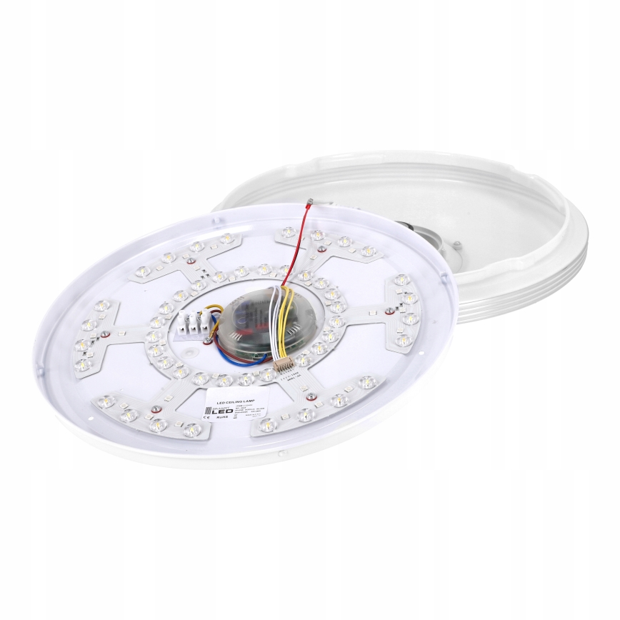 Oprawa sufitowa LED RGBW ściemnialna z głośnikiem 60W/230V 3000–6000K śr. 40 cm biała + pilot