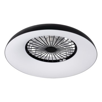 LED RGBW ściemnialna lampa sufitowa z wentylatorem PLAVE PAN LED/48W/230V 3000-6500K śr. 60 cm czarna + pilot zdalnego sterowania