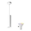 LED RGBW ściemnialna lampa wisząca do łazienki na lince TURYN 1xGU10/6,5W/230V 2700-6500K Wi-Fi IP44 biała