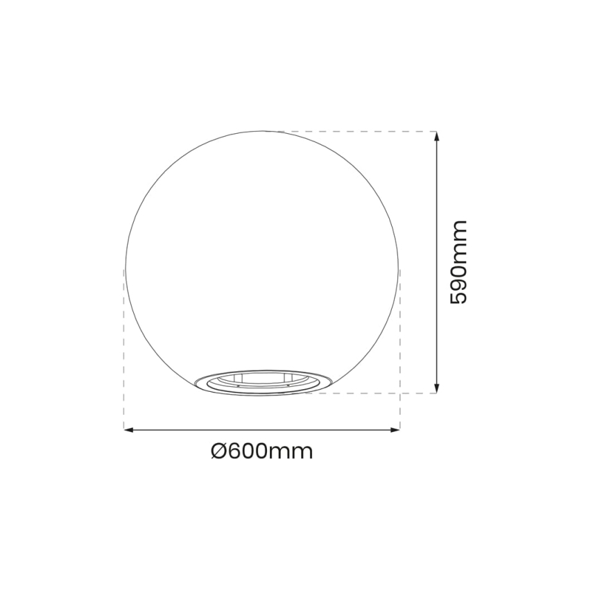 LED RGBW, ściemnialna lampa zewnętrzna GLOBO 1xE27/12W/230V 2700-6500K Ø 60 cm IP44 Wi-Fi