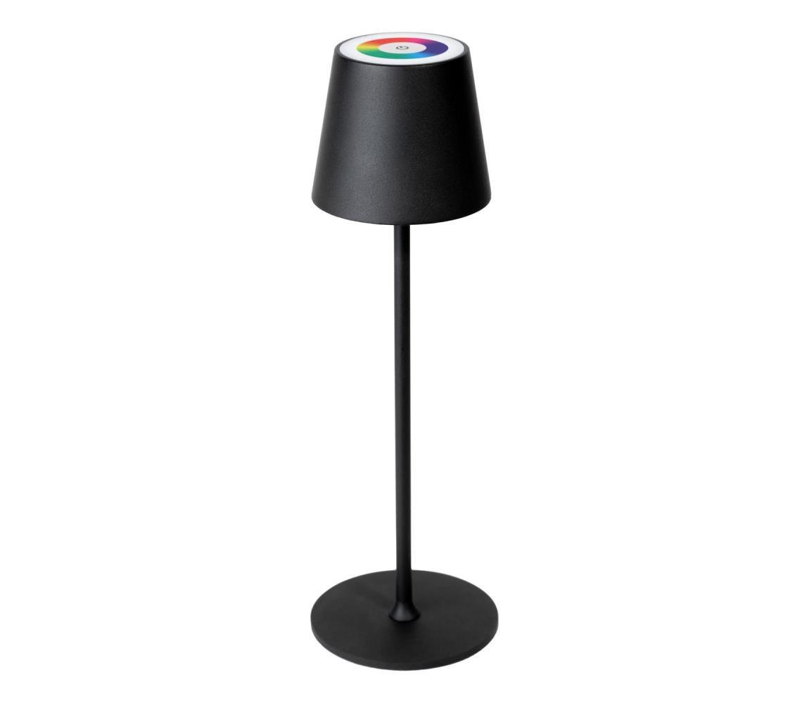 LED RGBW Ściemnialna lampa zewnętrzna LED/4W/4000 mAh 3000/4000/5500K IP44 czarna