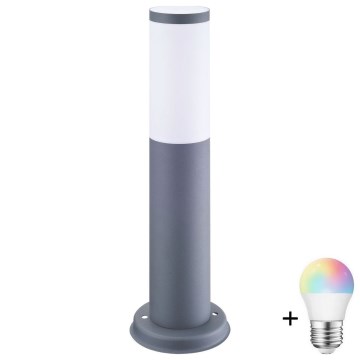 LED RGBW ściemnialna lampa zewnętrzna OSLO 1xE27/6,5W/230V 2700-6500K Wi-Fi 45 cm IP44 antracyt