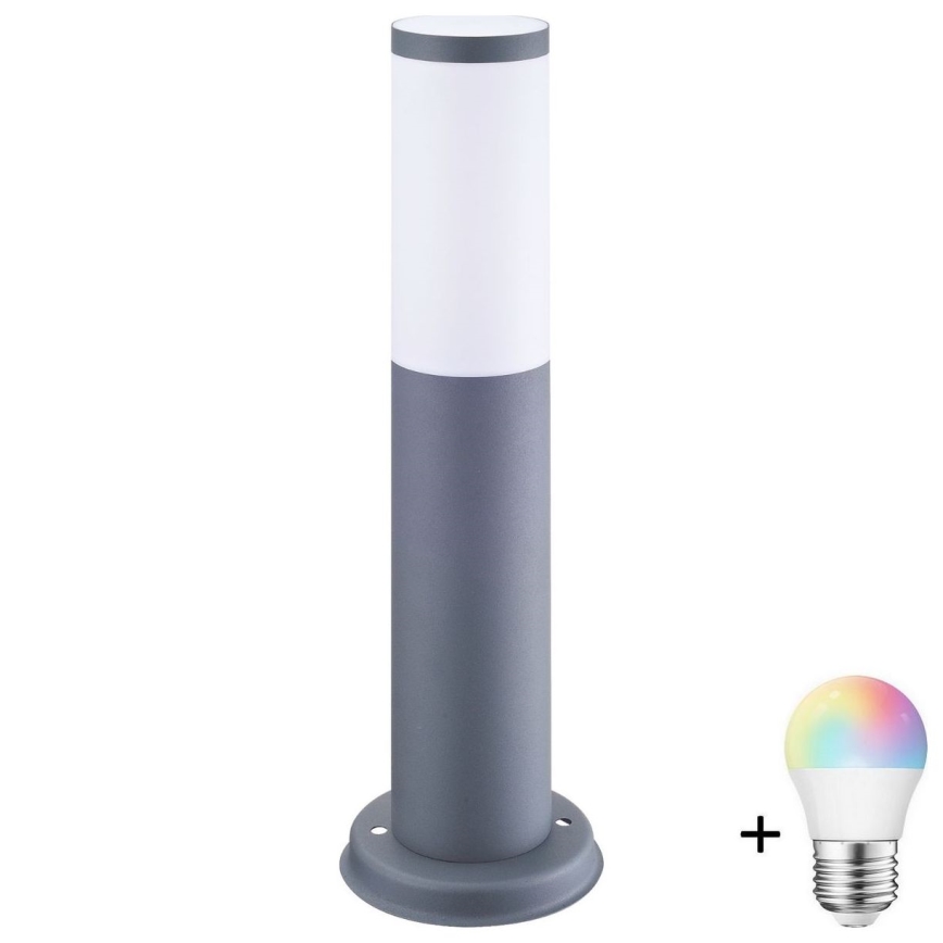 LED RGBW ściemnialna lampa zewnętrzna OSLO 1xE27/6,5W/230V 2700-6500K Wi-Fi 45 cm IP44 antracyt