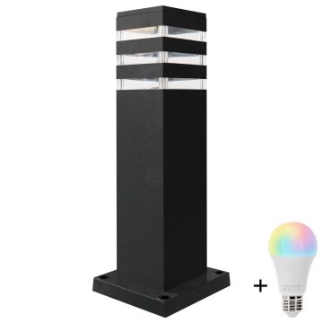 LED RGBW ściemnialna lampa zewnętrzna TEKSAS 1xE27/12W/230V 2700-6500K Wi-Fi 44 cm IP44 antracyt