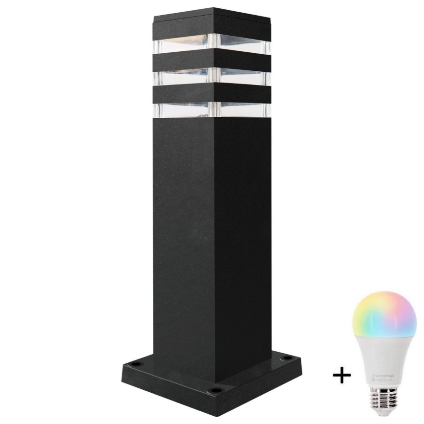 LED RGBW ściemnialna lampa zewnętrzna TEKSAS 1xE27/12W/230V 2700-6500K Wi-Fi 44 cm IP44 antracyt
