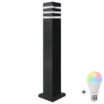 LED RGBW ściemnialna lampa zewnętrzna TEKSAS 1xE27/12W/230V 2700-6500K Wi-Fi 74 cm IP44 antracyt