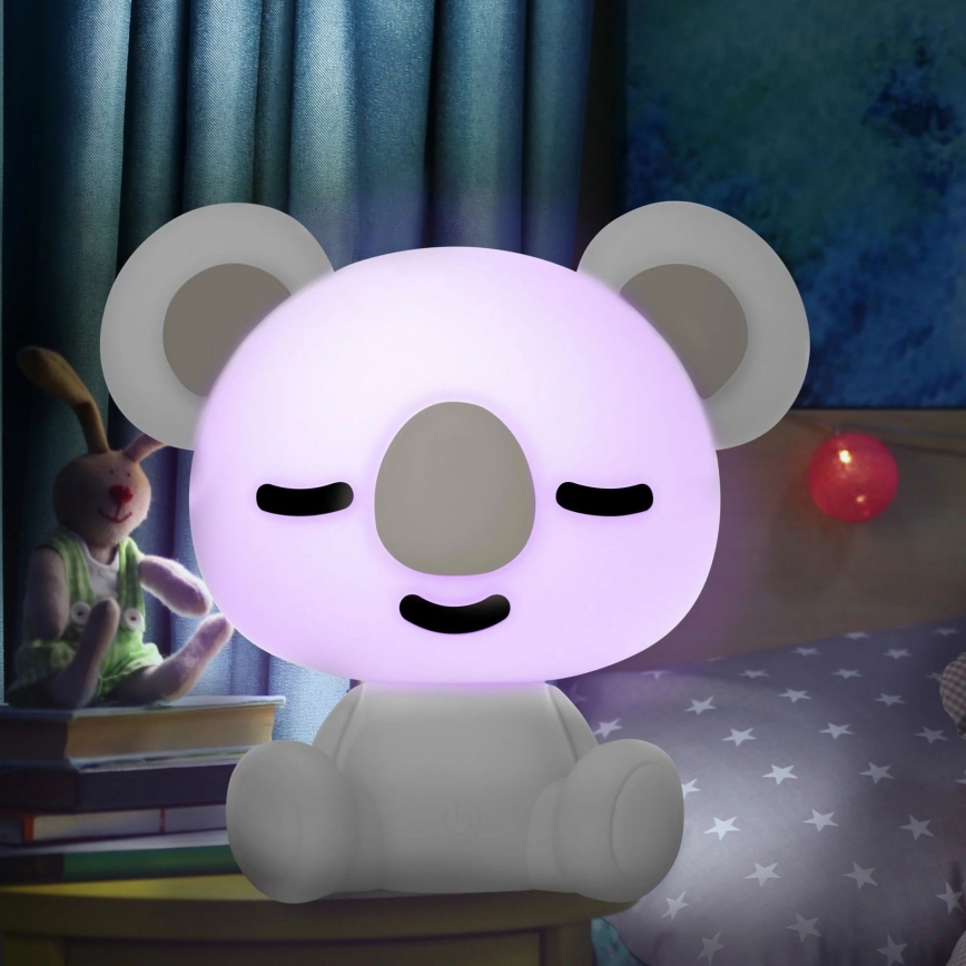LED RGBW Ściemnialna lampka nocna dla dzieci LED/2,5W/230V koala biała