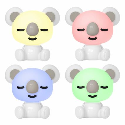 LED RGBW Ściemnialna lampka nocna dla dzieci LED/2,5W/230V koala biała