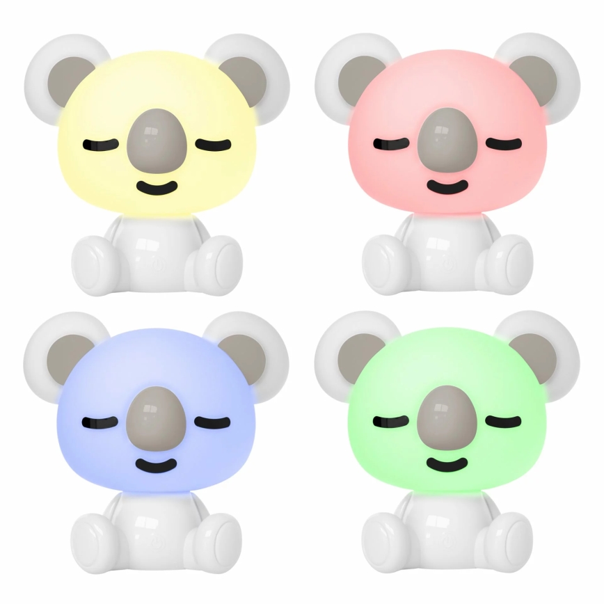 LED RGBW Ściemnialna lampka nocna dla dzieci LED/2,5W/230V koala biała