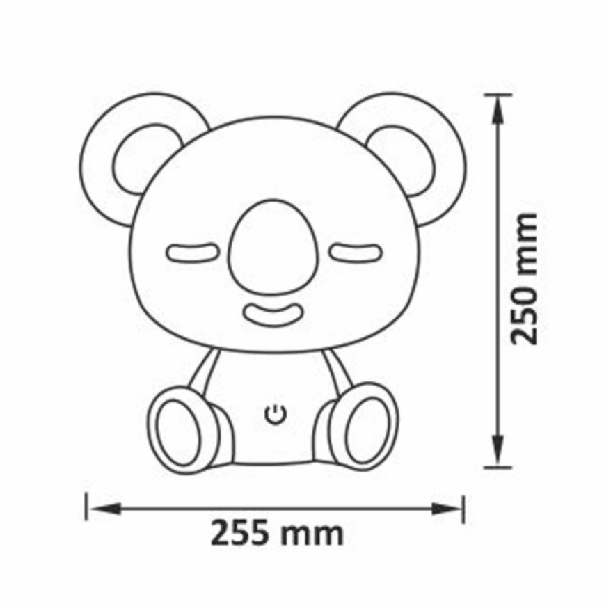LED RGBW Ściemnialna lampka nocna dla dzieci LED/2,5W/230V koala biała