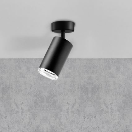 LED RGBW ściemnialna oprawa punktowa do łazienki TURYN 1xGU10/4,8W/230V 3000K IP44 czarna + pilot zdalnego sterowania