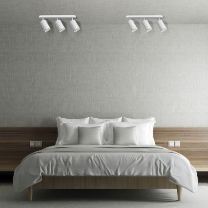 LED RGBW ściemnialna łazienkowa oprawa punktowa TURYN 3xGU10/4,8W/230V 3000K IP44 biała + pilot zdalnego sterowania