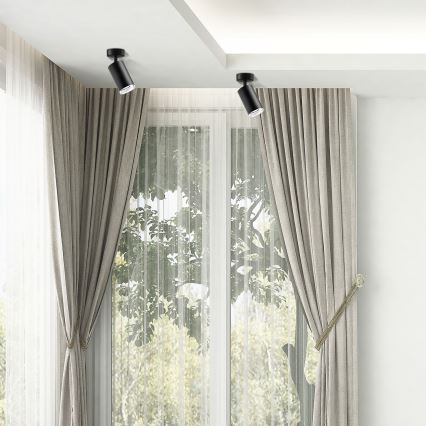 LED RGBW ściemnialna oprawa punktowa do łazienki TURYN 1xGU10/6W/230V 3000K Wi-Fi IP44 czarna