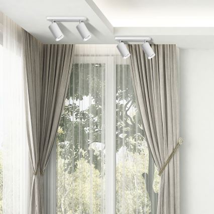 LED RGBW ściemnialna oprawa punktowa do łazienki TURYN 2xGU10/6W/230V 3000K IP44 biała + pilot zdalnego sterowania