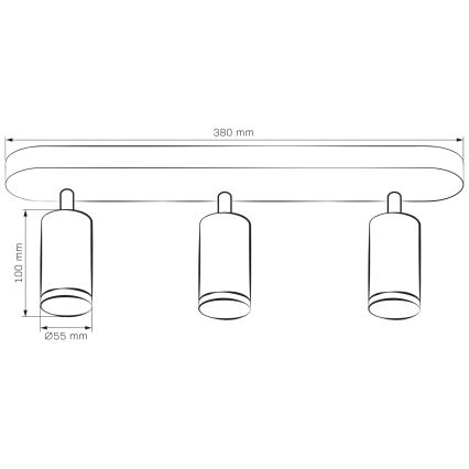 LED RGBW ściemnialna łazienkowa oprawa punktowa TURYN 3xGU10/4,8W/230V 3000K IP44 czarna + pilot