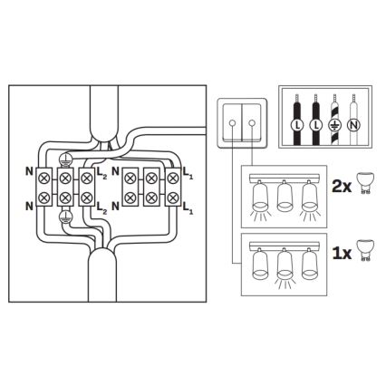 LED RGBW ściemnialna łazienkowa oprawa punktowa TURYN 3xGU10/4,8W/230V 3000K IP44 czarna + pilot