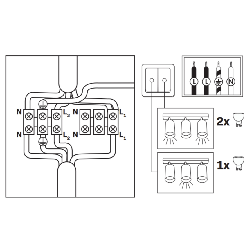 LED RGBW ściemnialna łazienkowa oprawa punktowa TURYN 3xGU10/4,8W/230V 3000K IP44 czarna + pilot