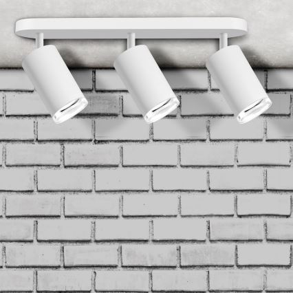 LED RGBW ściemnialna oprawa punktowa do łazienki TURYN 3xGU10/6W/230V 3000K Wi-Fi IP44 biała