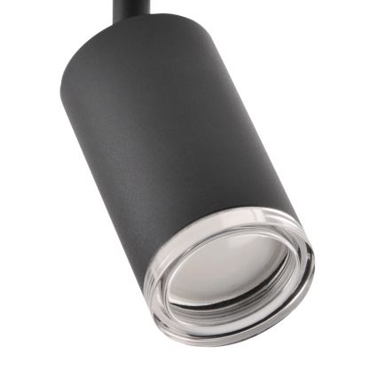 LED RGBW ściemnialna oprawa punktowa do łazienki TURYN 4xGU10/4,8W/230V 3000K IP44 czarna + zdalne sterowanie
