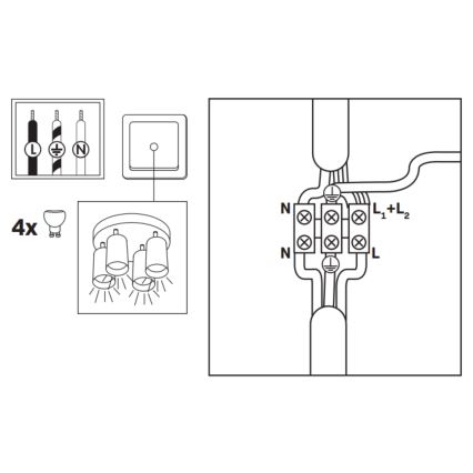 LED RGBW ściemnialna łazienkowa oprawa punktowa TURYN 4xGU10/6W/230V 3000K IP44 biała + pilot zdalnego sterowania