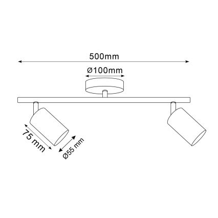 LED RGBW ściemnialna oprawa punktowa GOLDI 2xGU10/6W/230V 3000K złota + pilot zdalnego sterowania
