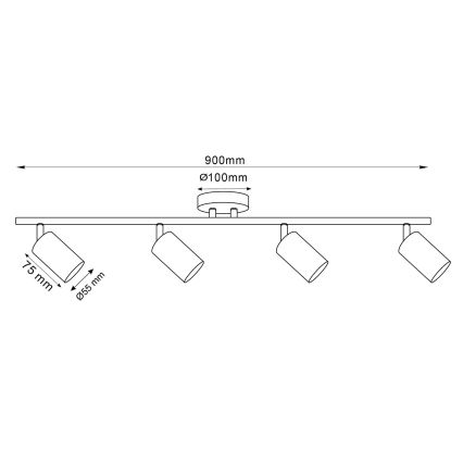 LED RGBW ściemnialna oprawa punktowa GOLDIE 4xGU10/4,8W/230V 3000K złota + pilot zdalnego sterowania