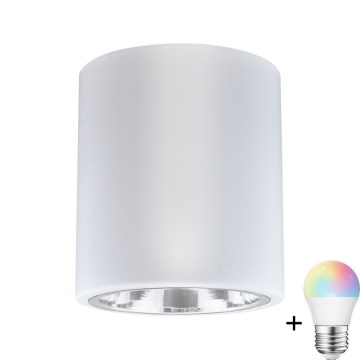 LED RGBW ściemnialna oprawa punktowa JUPITER 1xE27/6,5W/230V 2700-6500K Wi-Fi śr. 13 cm biała